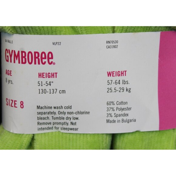 NWT 2004 Gymboree Hide & Seek Green Stretch Corduroy Leggings sz 8 Fall Pullon - Picture 4 of 4